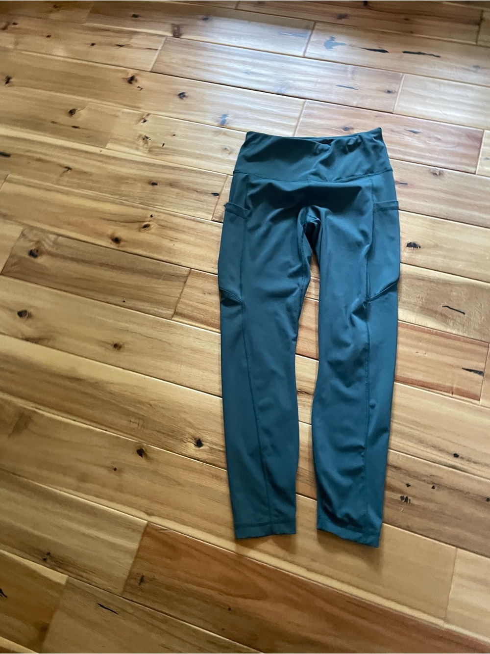 90 Degree By Reflex Teal Leggings with Logo Waistband - Picture 3 of 10